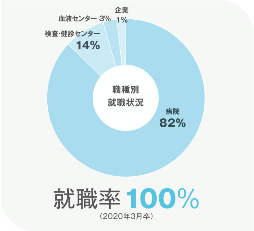 画像:就職率グラフ(就職率100%)